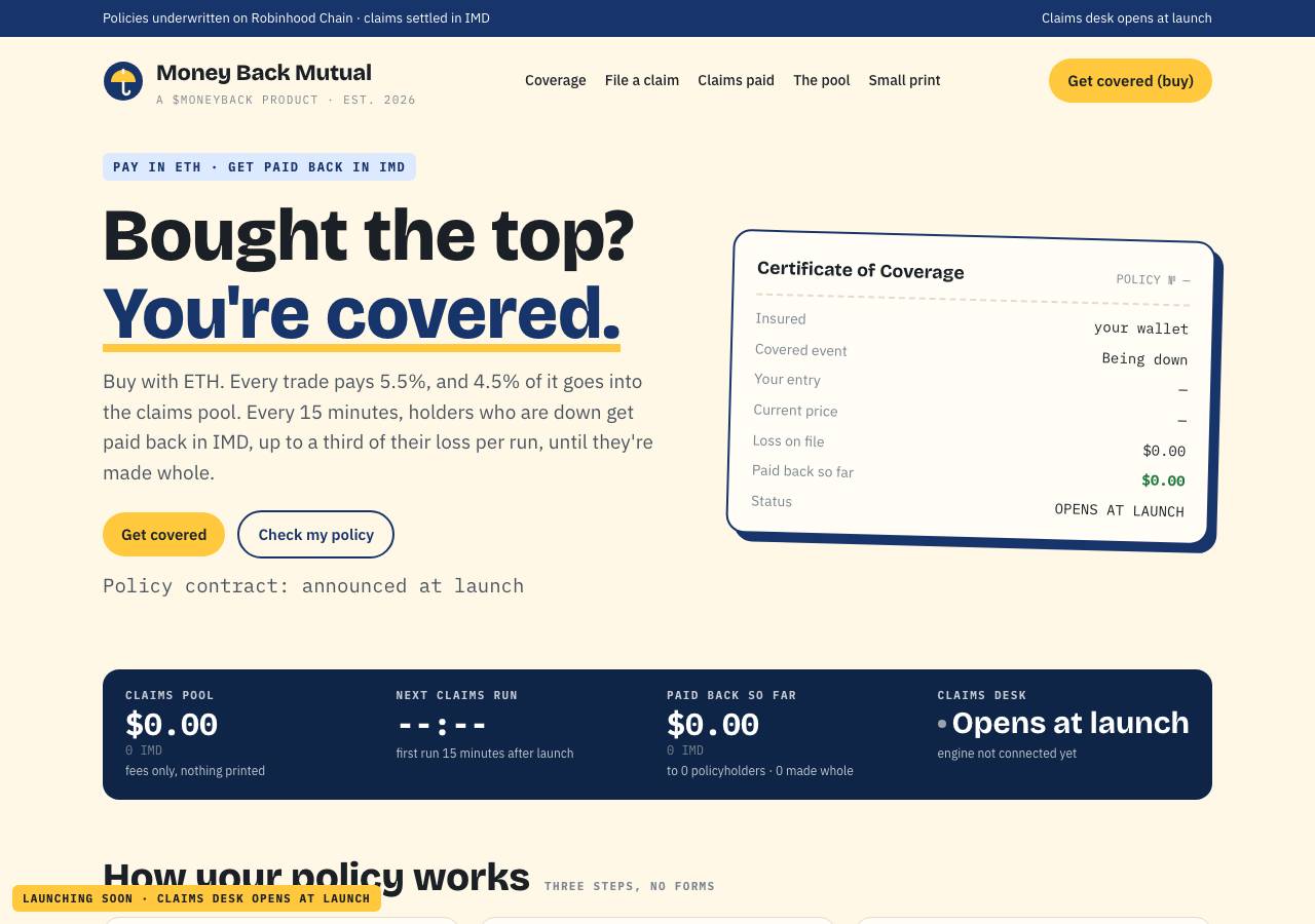 Screenshot of imdmoneyback.xyz taken by the zone census on 2026-10-10