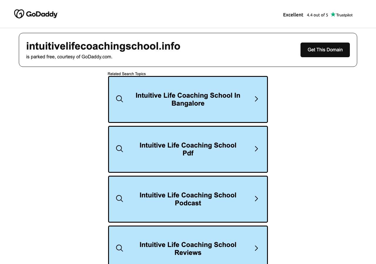 Screenshot of intuitivelifecoachingschool.info taken by the zone census on 2026-10-10
