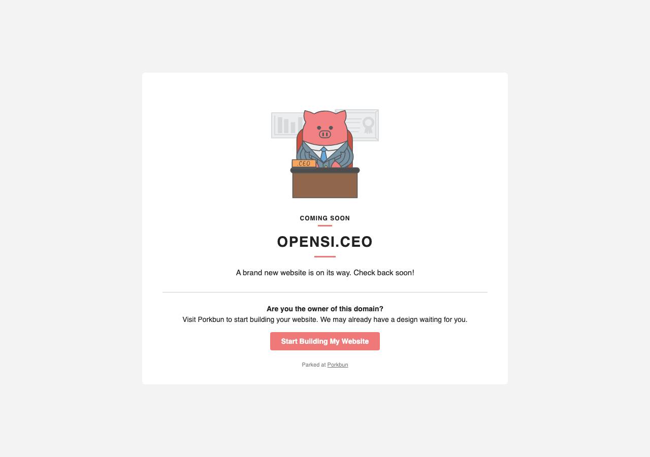 Screenshot of opensi.ceo taken by the zone census on 2026-10-10