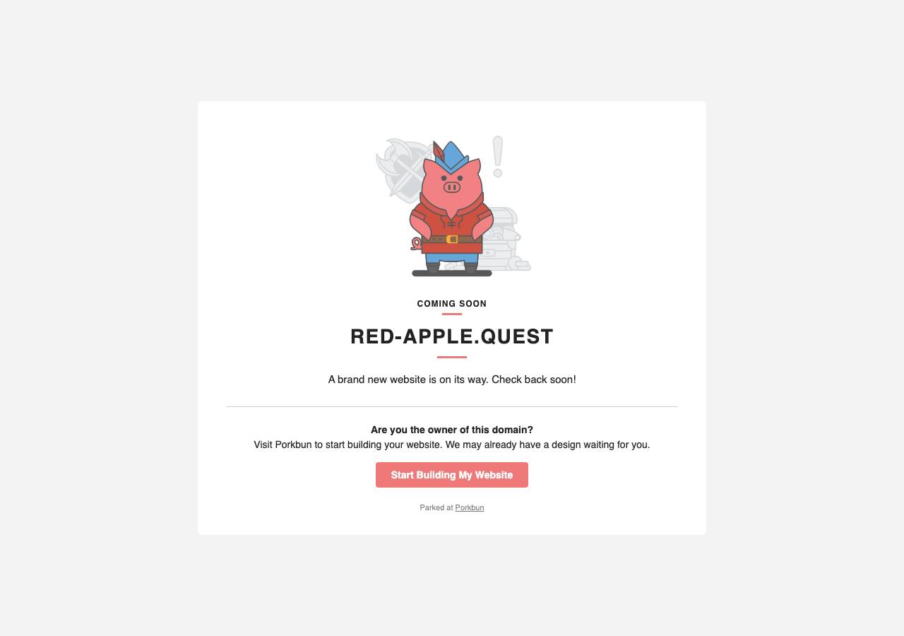 Screenshot of red-apple.quest taken by the zone census on 2026-10-10
