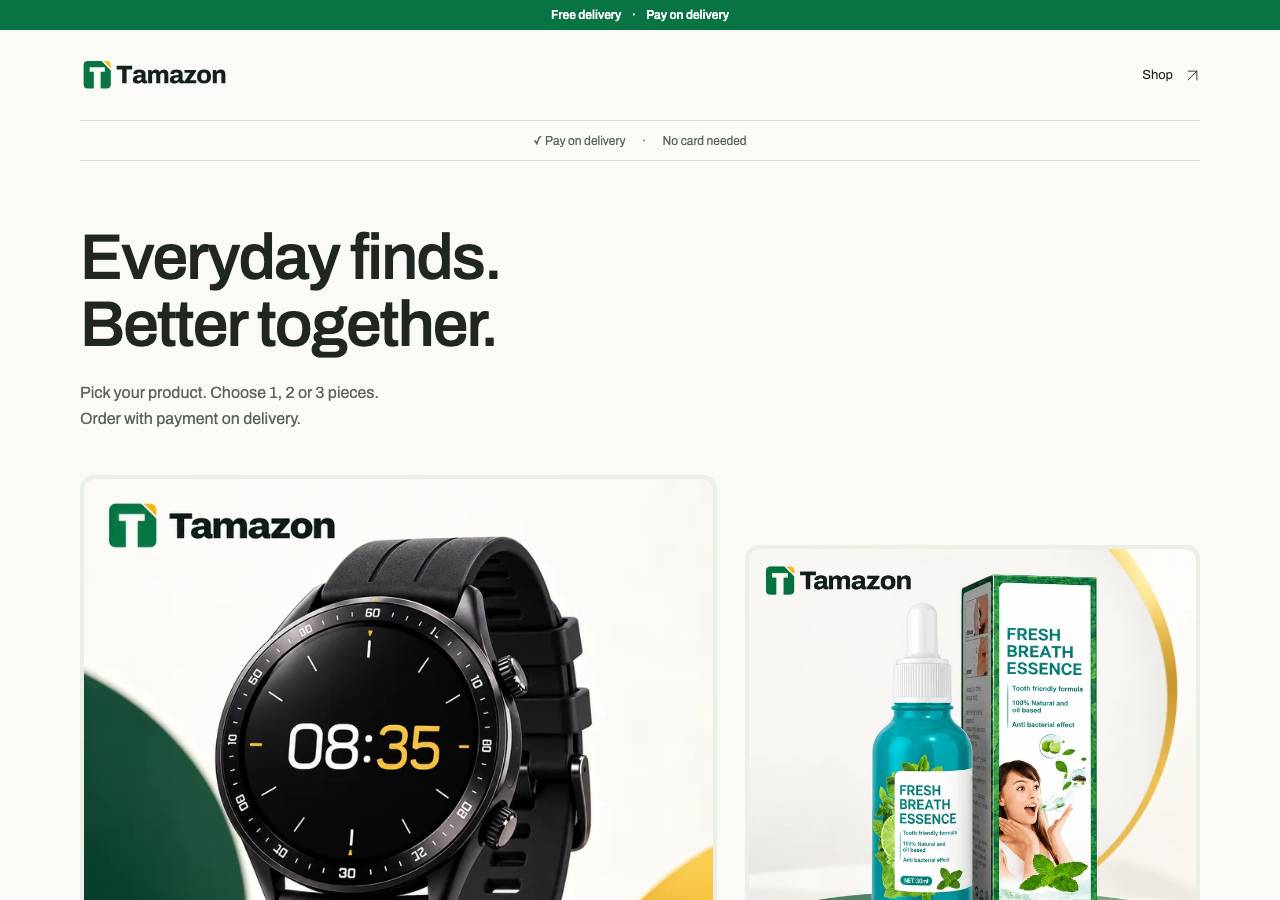 Screenshot of tamazon.online taken by the zone census on 2026-10-10