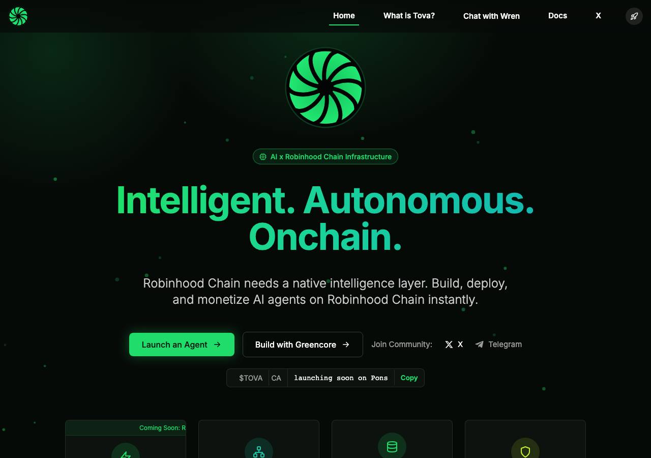 Screenshot of tovaonchain.xyz taken by the zone census on 2026-10-10