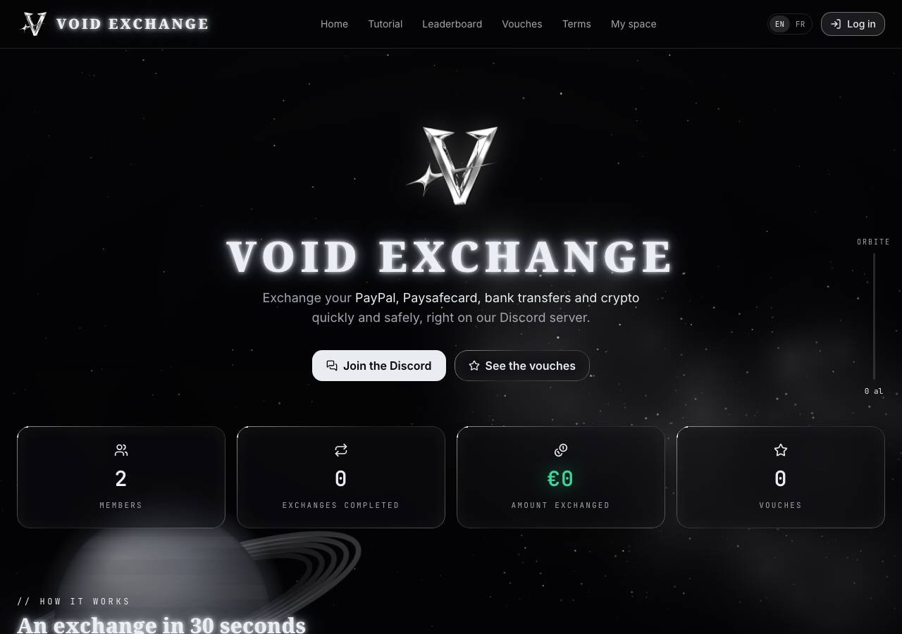 Screenshot of voidexchanges.com taken by the zone census on 2026-10-10