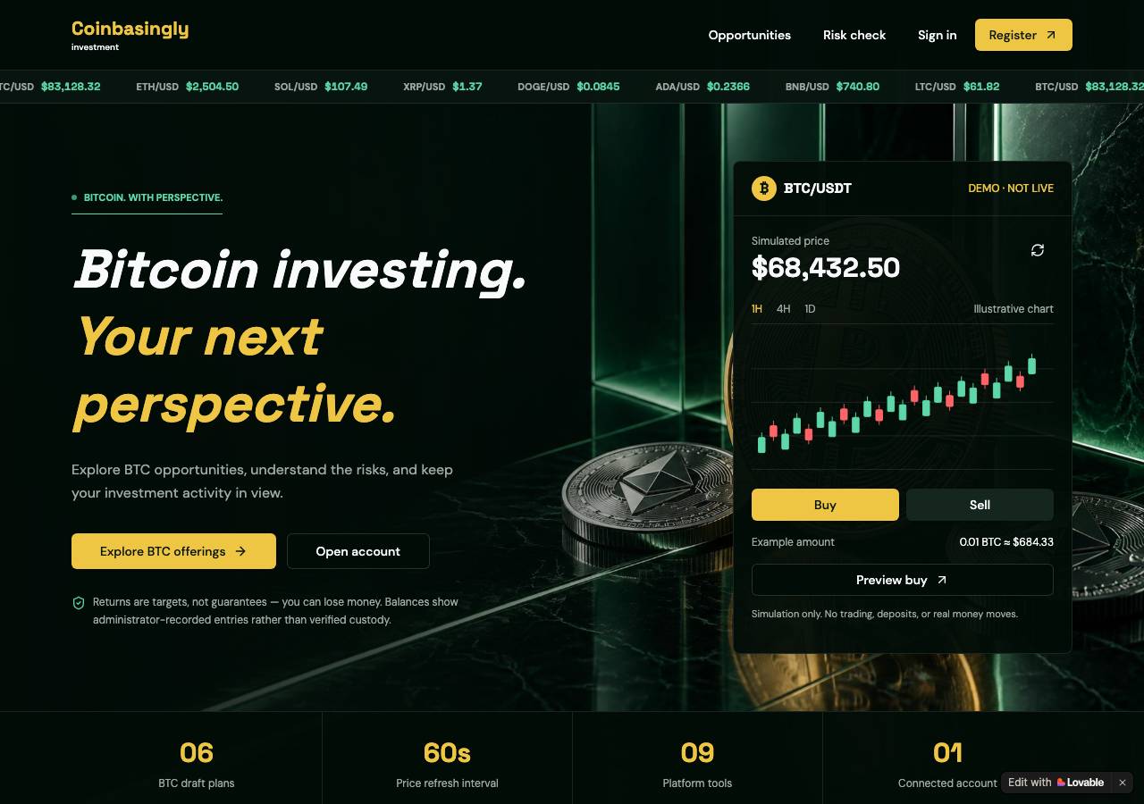 Screenshot of coinbasellyinvest.live taken by the zone census on 2026-10-13