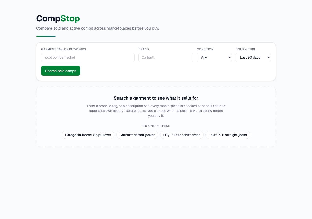 Screenshot of compstop.xyz taken by the zone census on 2026-10-13