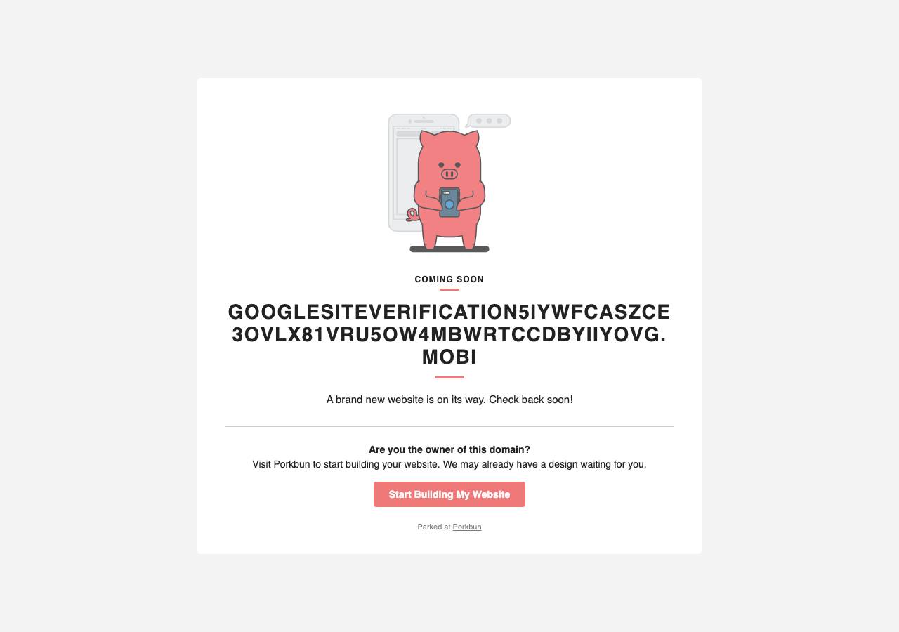 Screenshot of googlesiteverification5iywfcaszce3ovlx81vru5ow4mbwrtccdbyiiyovg.mobi taken by the zone census on 2026-10-13