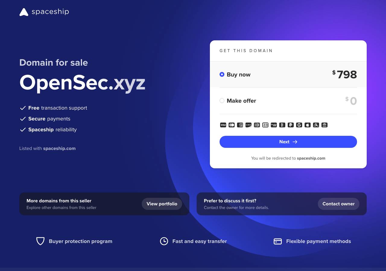 Screenshot of opensec.xyz taken by the zone census on 2026-10-13
