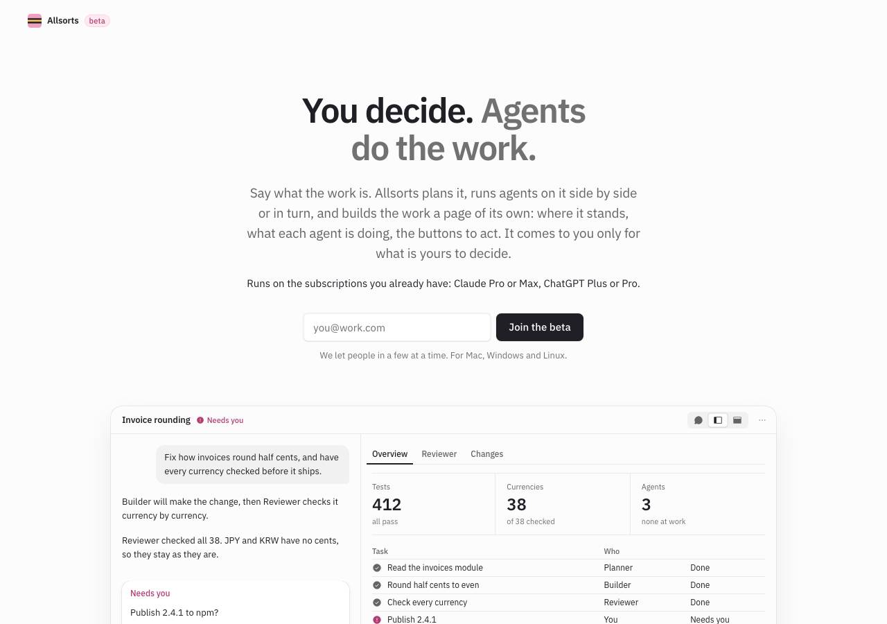 Screenshot of allsorts.work taken by the zone census on 2026-10-15