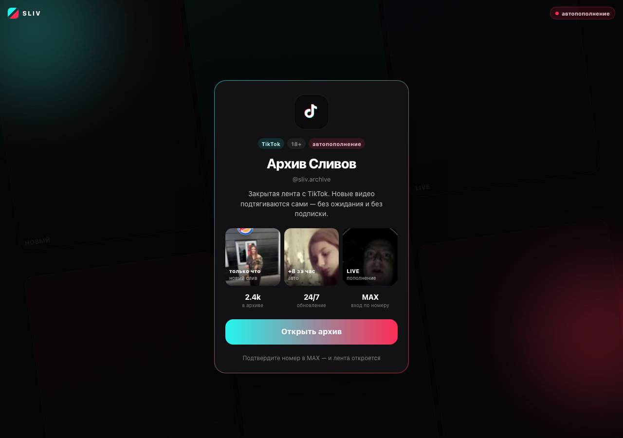 Screenshot of archive-tiktok.lol taken by the zone census on 2026-10-15