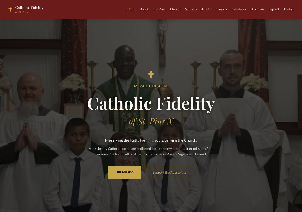 Screenshot of catholicfidelityspx.org taken by the zone census on 2026-10-15