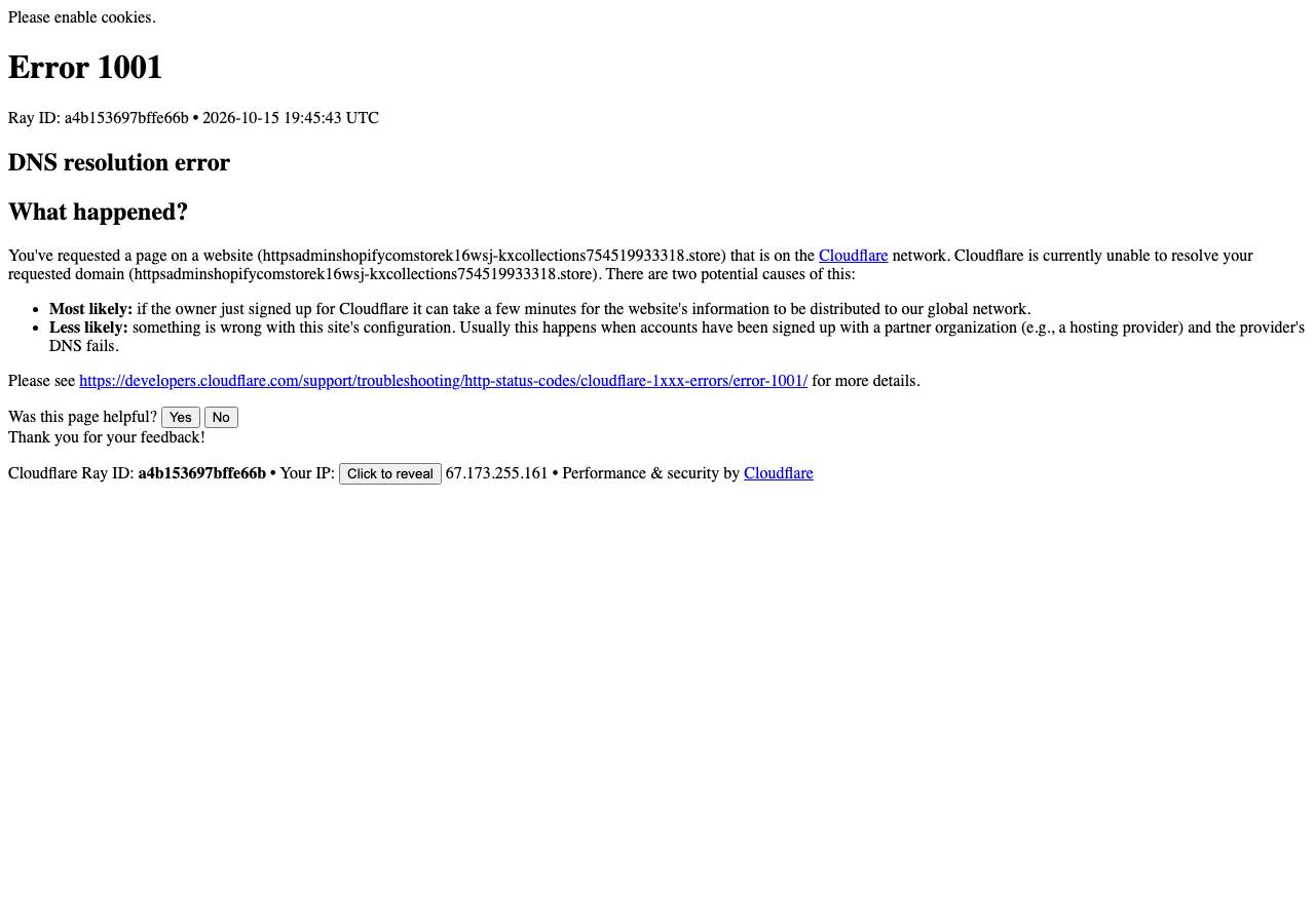 Screenshot of httpsadminshopifycomstorek16wsj-kxcollections754519933318.store taken by the zone census on 2026-10-15