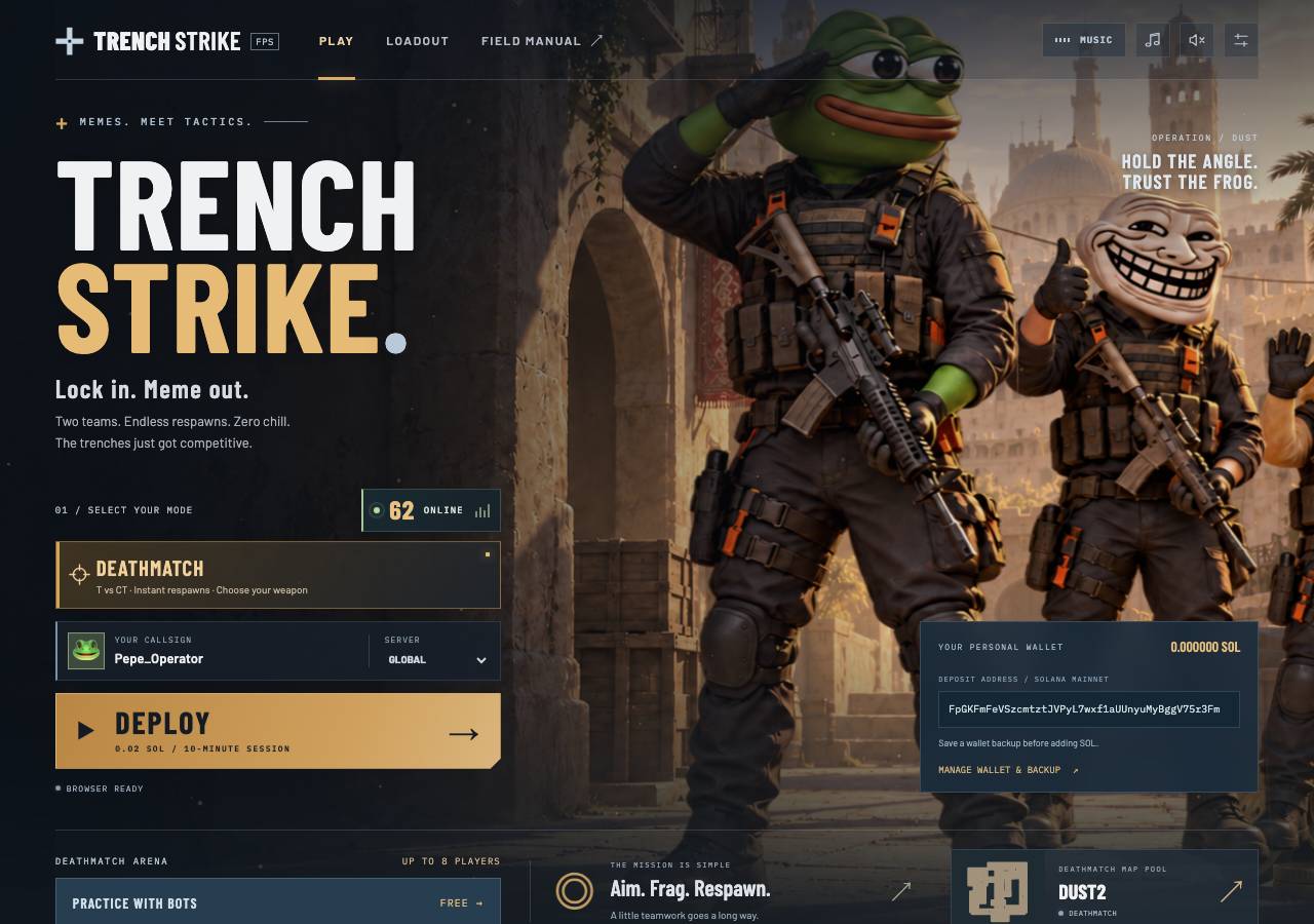 Screenshot of trench-strike.fun taken by the zone census on 2026-10-15