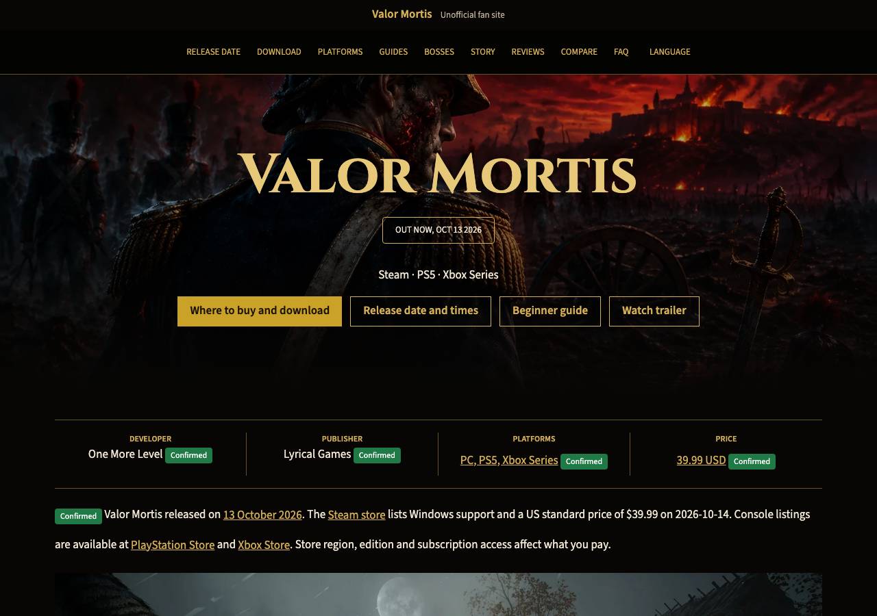 Screenshot of valormortis.xyz taken by the zone census on 2026-10-15