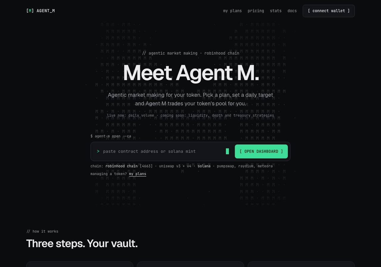 Screenshot of agentm.fun taken by the zone census on 2026-10-16