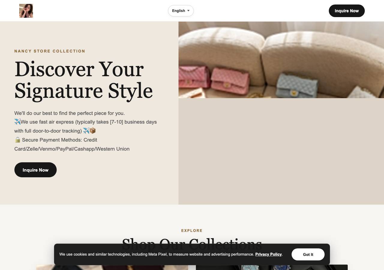 Screenshot of bags-store.top taken by the zone census on 2026-10-16