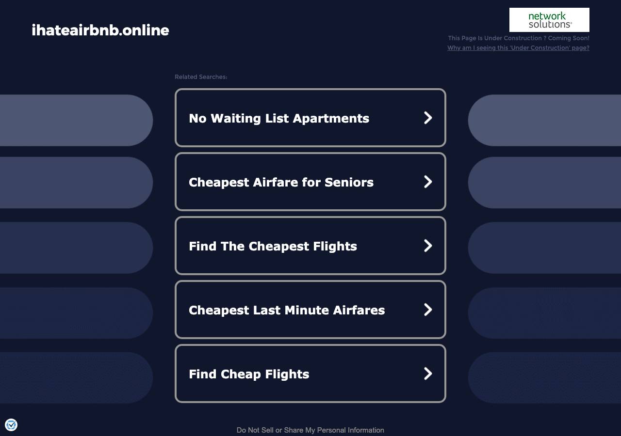 Screenshot of ihateairbnb.online taken by the zone census on 2026-10-16