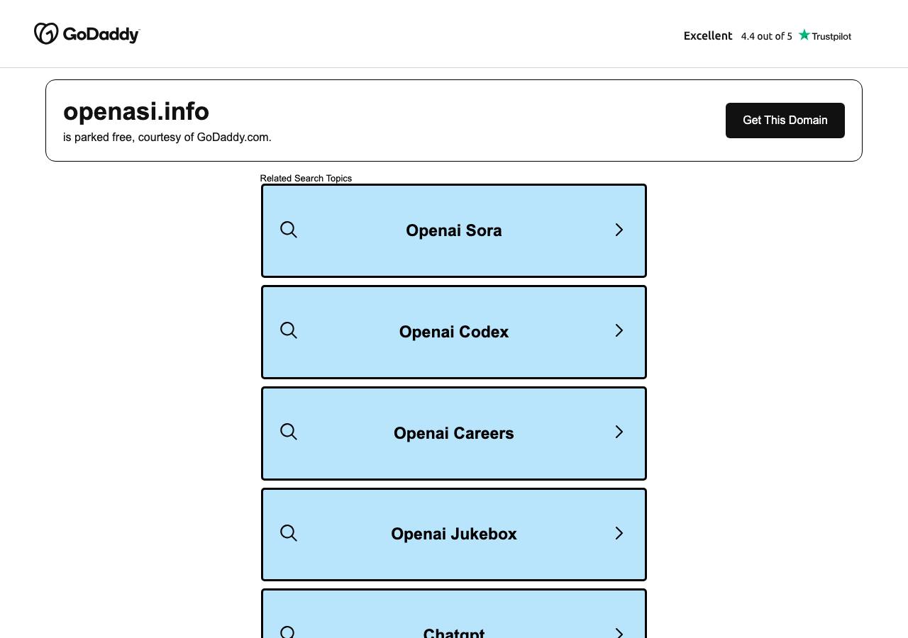 Screenshot of openasi.info taken by the zone census on 2026-10-16