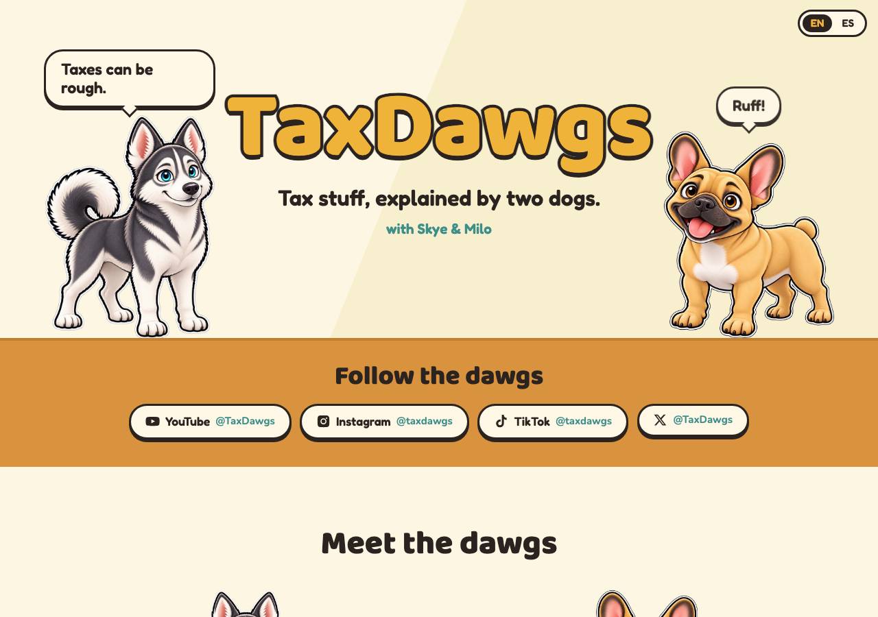 Screenshot of taxdawgs.fun taken by the zone census on 2026-10-16