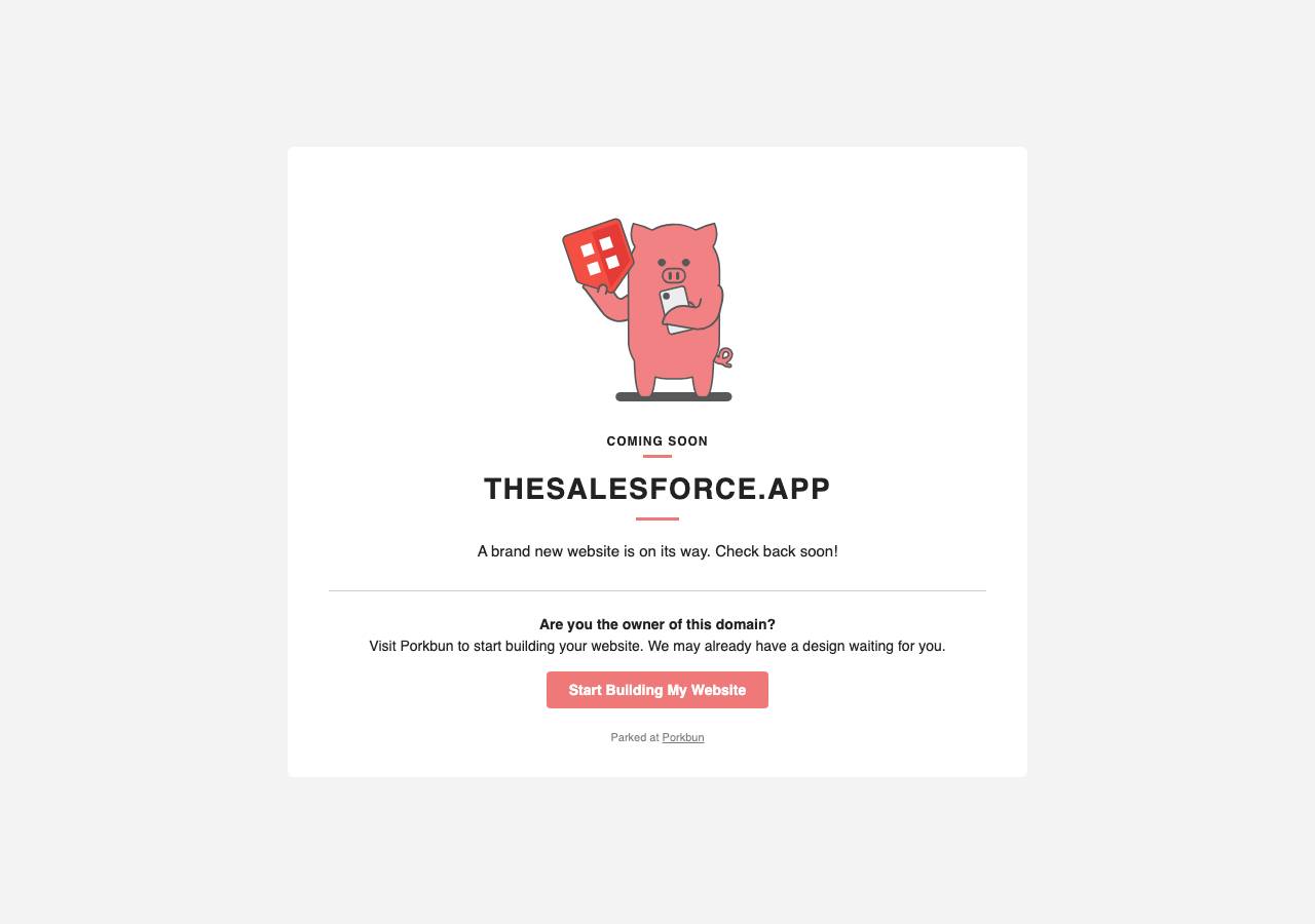 Screenshot of thesalesforce.app taken by the zone census on 2026-10-16
