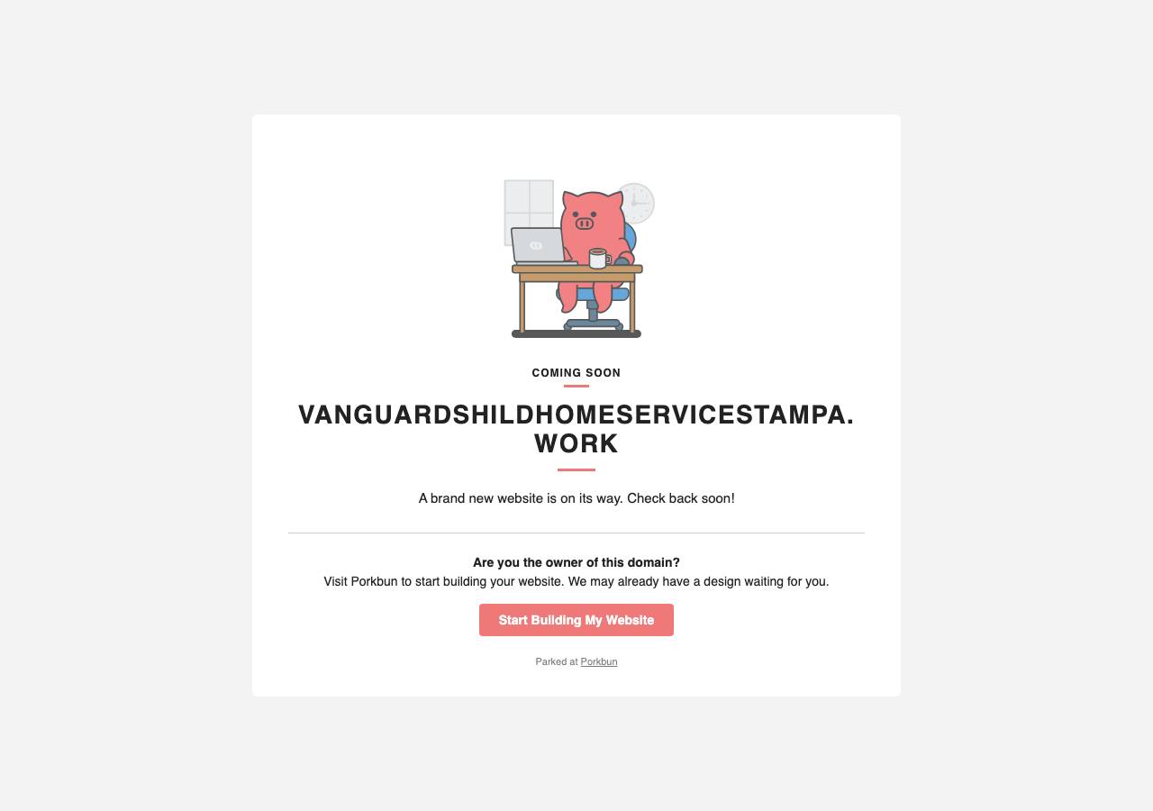 Screenshot of vanguardshildhomeservicestampa.work taken by the zone census on 2026-10-16