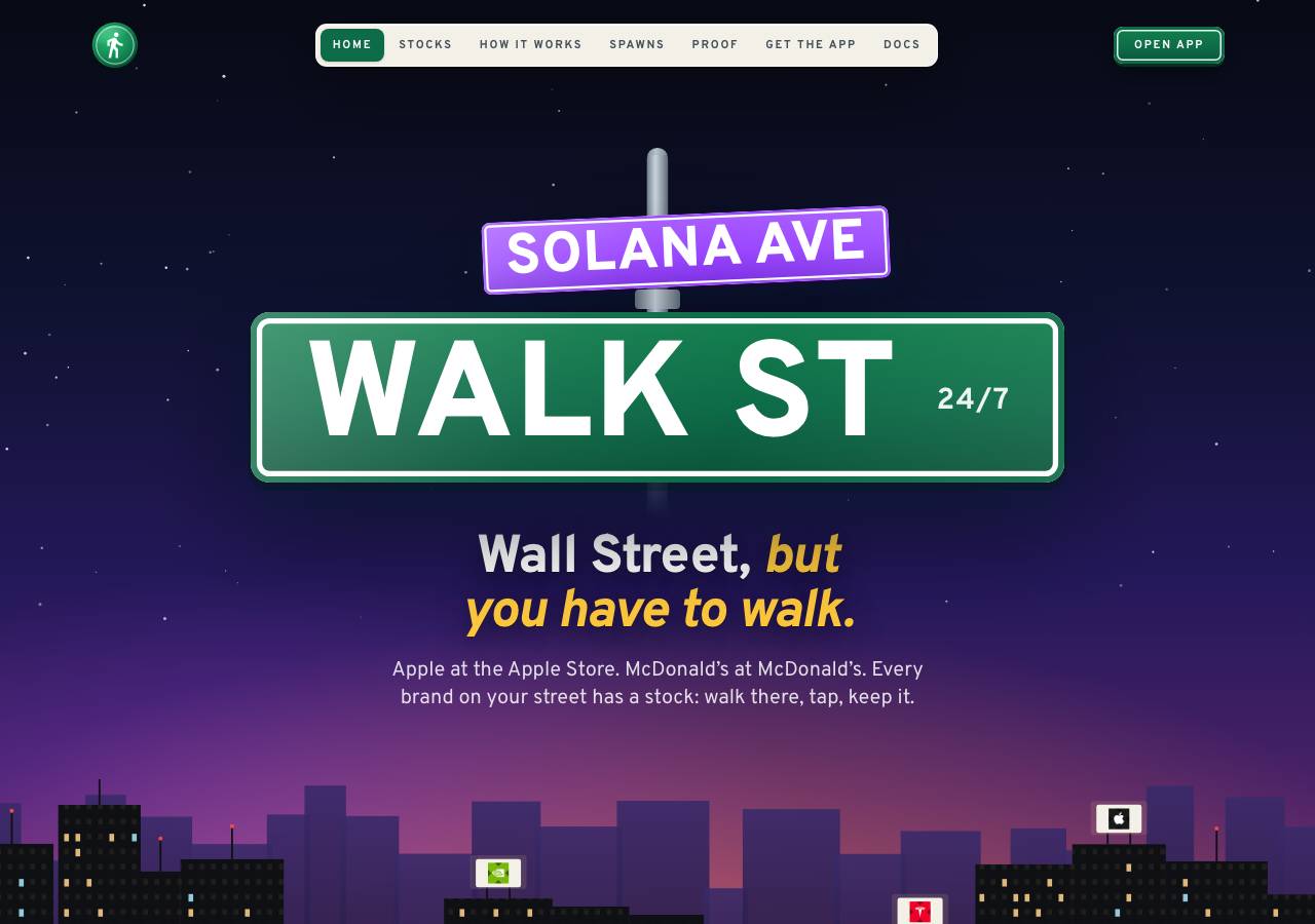 Screenshot of walkstreet.fun taken by the zone census on 2026-10-16