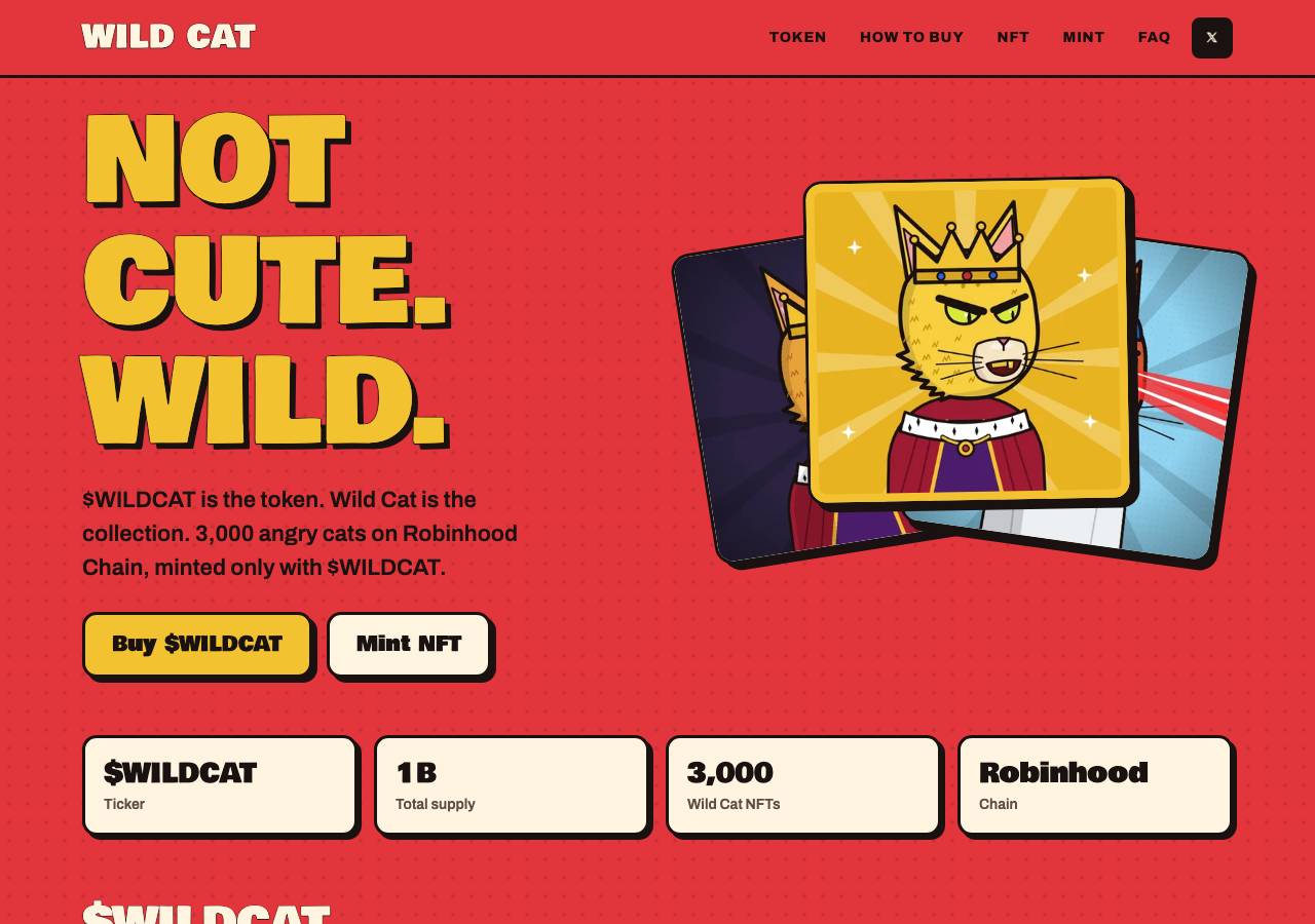 Screenshot of wildcattoken.xyz taken by the zone census on 2026-10-16