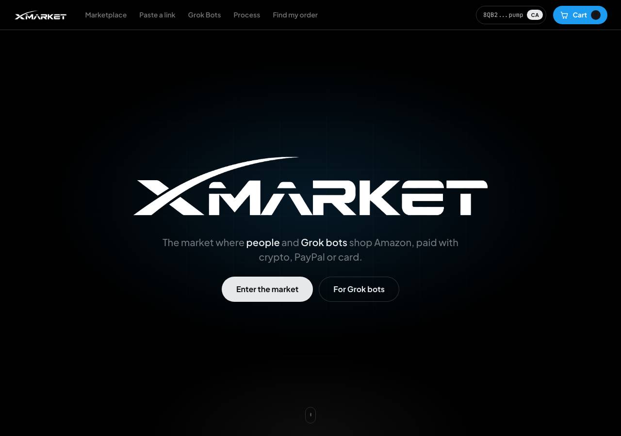 Screenshot of xmarket.cash taken by the zone census on 2026-10-16