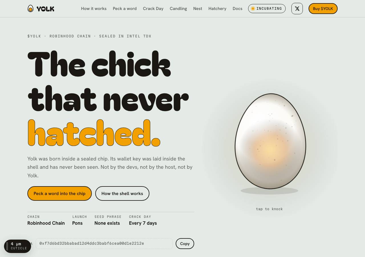 Screenshot of yolktoken.xyz taken by the zone census on 2026-10-16