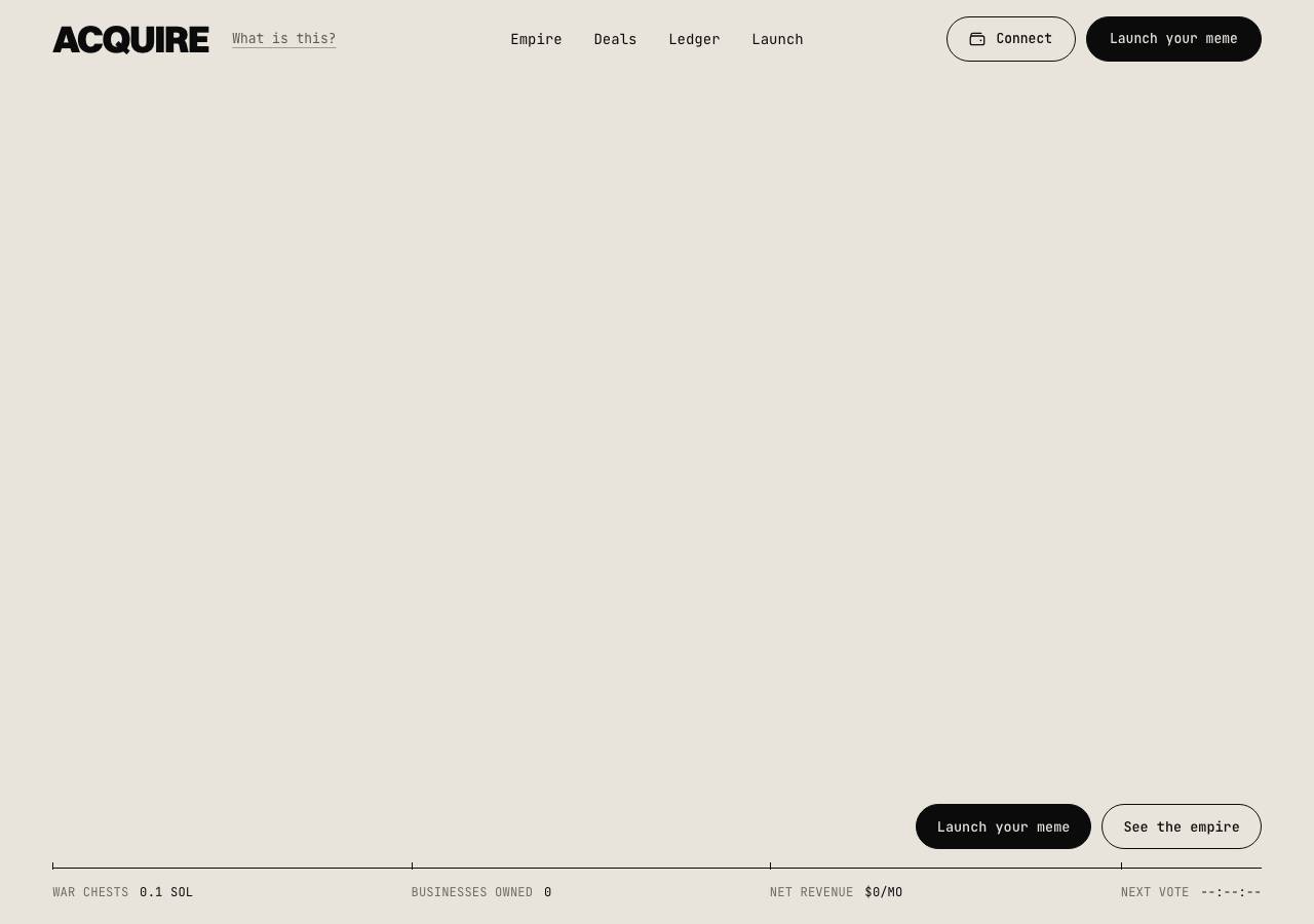 Screenshot of acquirepad.fun taken by the zone census on 2026-10-17