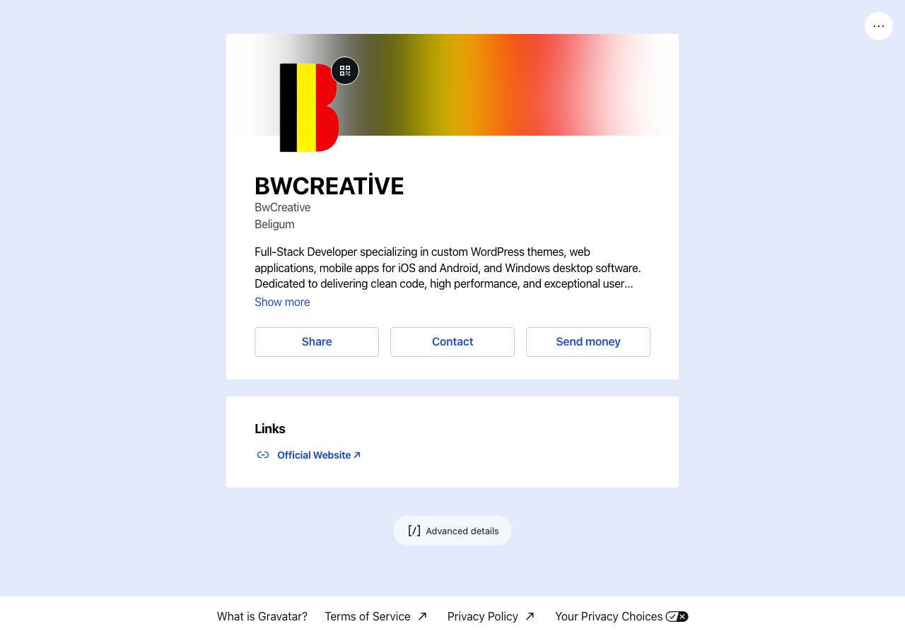 Screenshot of bwcreative.link taken by the zone census on 2026-10-17