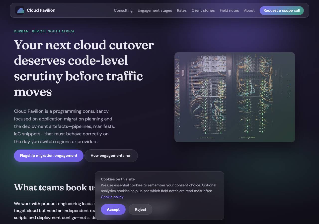 Screenshot of cloud-pavilion.digital taken by the zone census on 2026-10-17