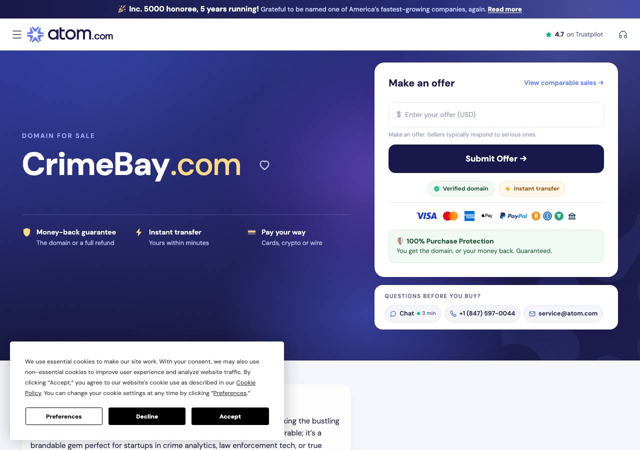 Screenshot of crimebay.com taken by the zone census on 2026-10-17