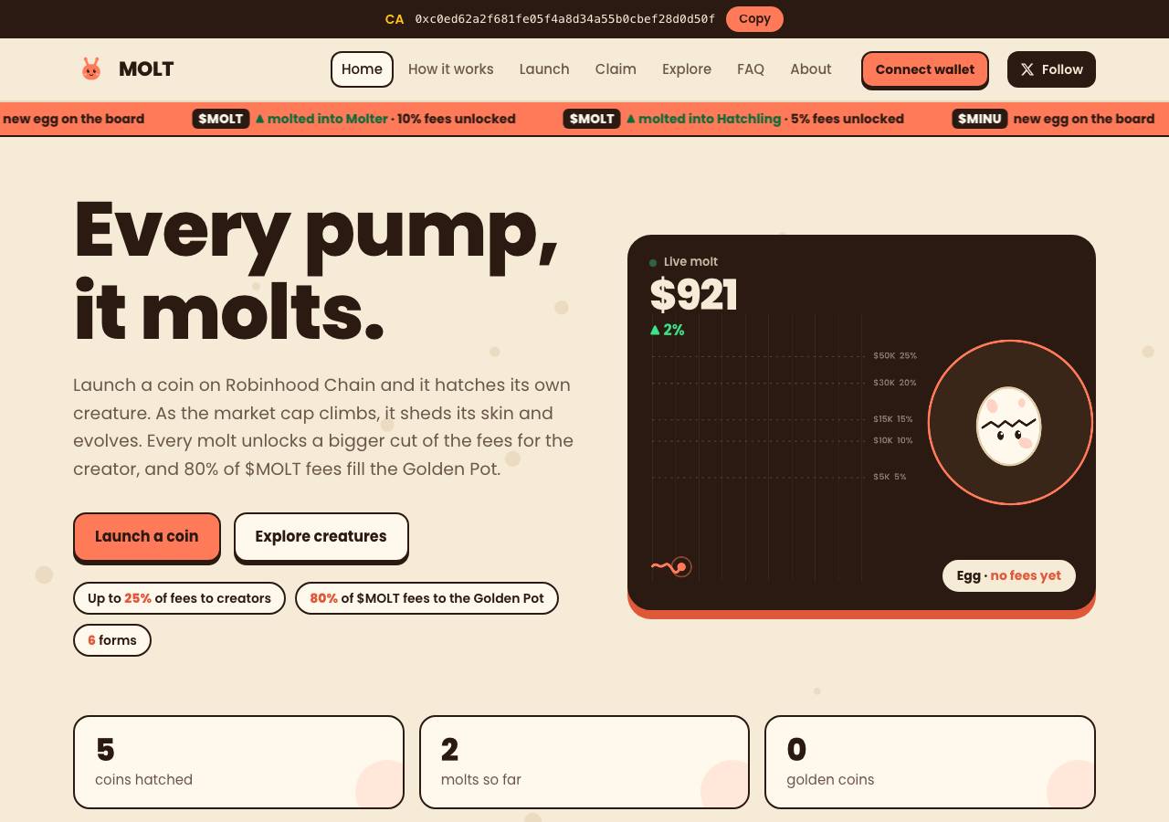 Screenshot of moltpets.fun taken by the zone census on 2026-10-17