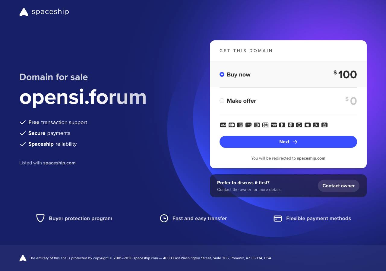 Screenshot of opensi.forum taken by the zone census on 2026-10-17