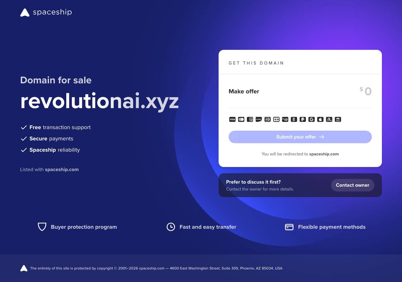 Screenshot of revolutionai.xyz taken by the zone census on 2026-10-17