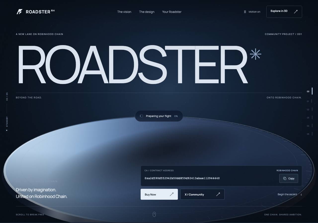 Screenshot of roadster-tesla.xyz taken by the zone census on 2026-10-17
