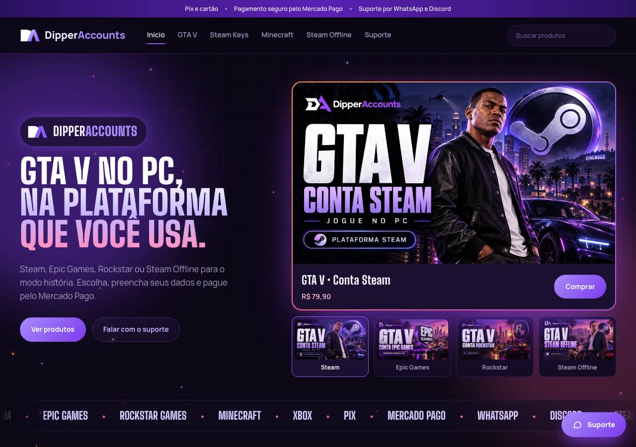Screenshot of dipperaccounts.shop taken by the zone census on 2026-10-19