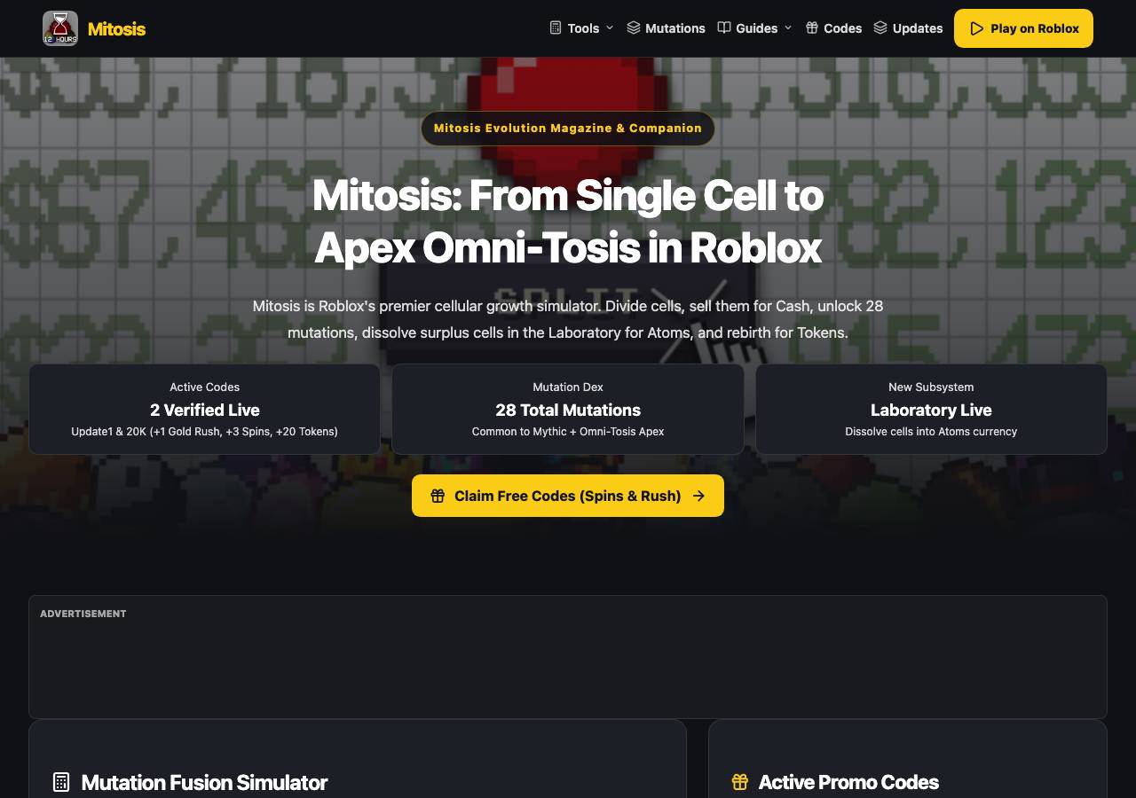 Screenshot of mitosis-roblox.wiki taken by the zone census on 2026-10-19