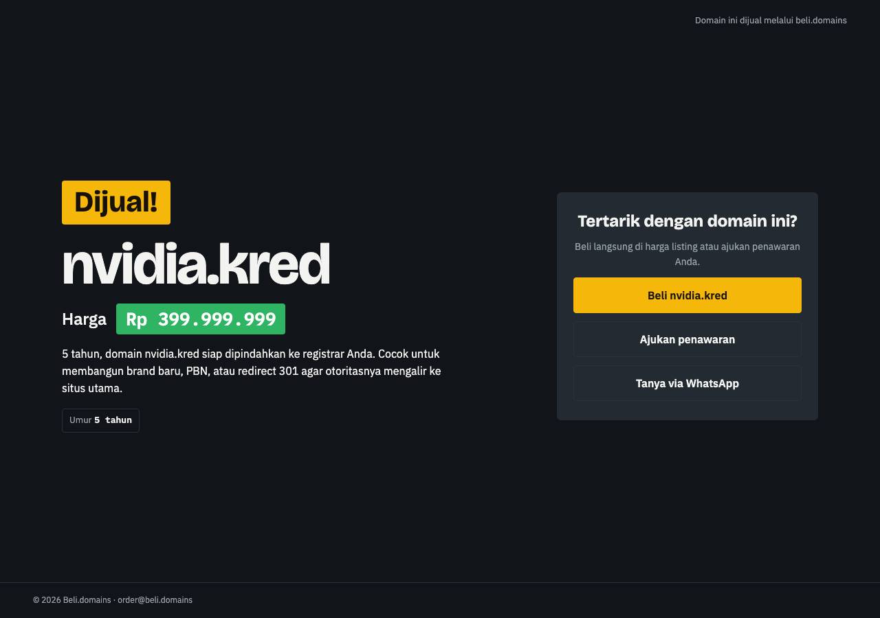 Screenshot of nvidia.kred taken by the zone census on 2026-10-19