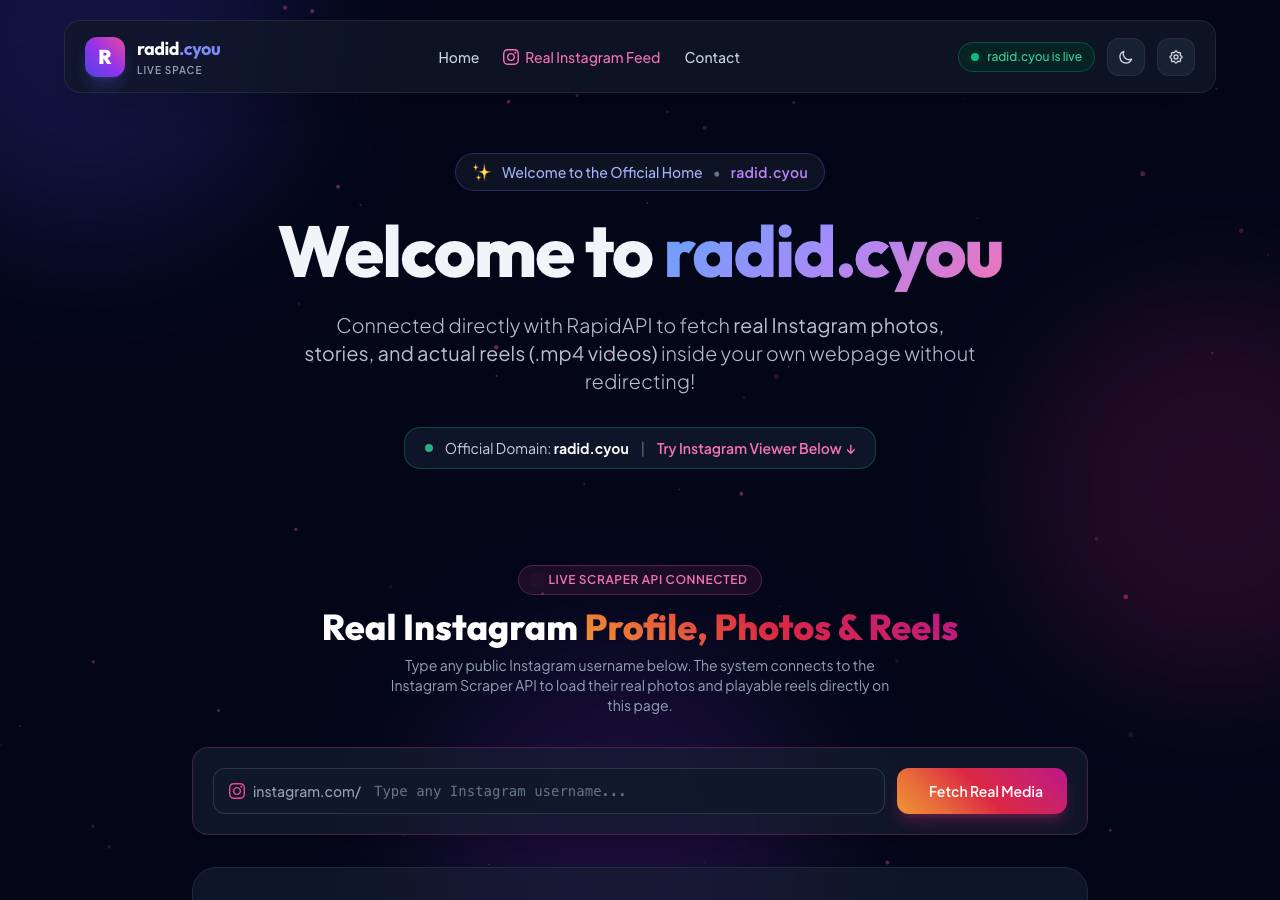 Screenshot of radid.cyou taken by the zone census on 2026-10-19