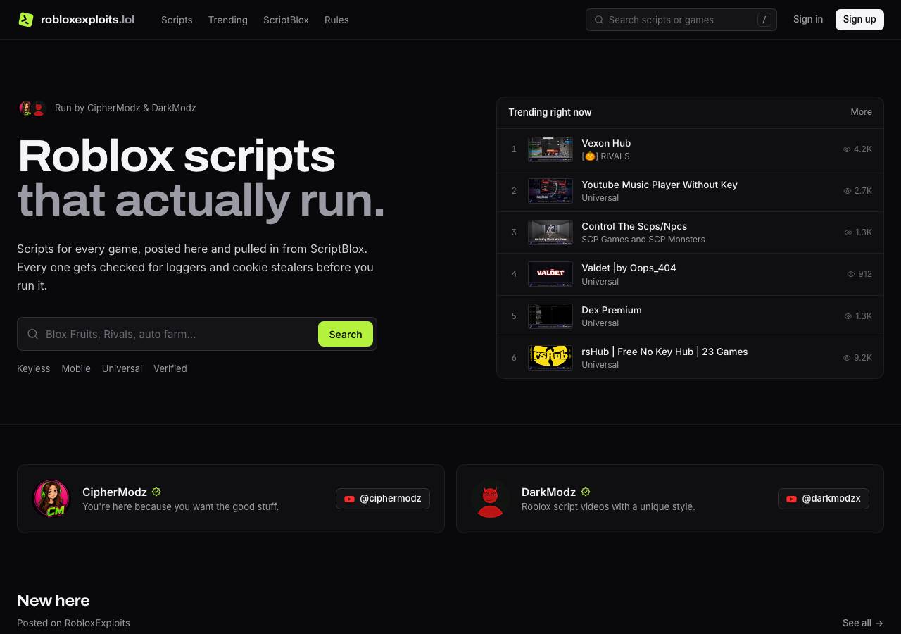 Screenshot of robloxexploits.lol taken by the zone census on 2026-10-19