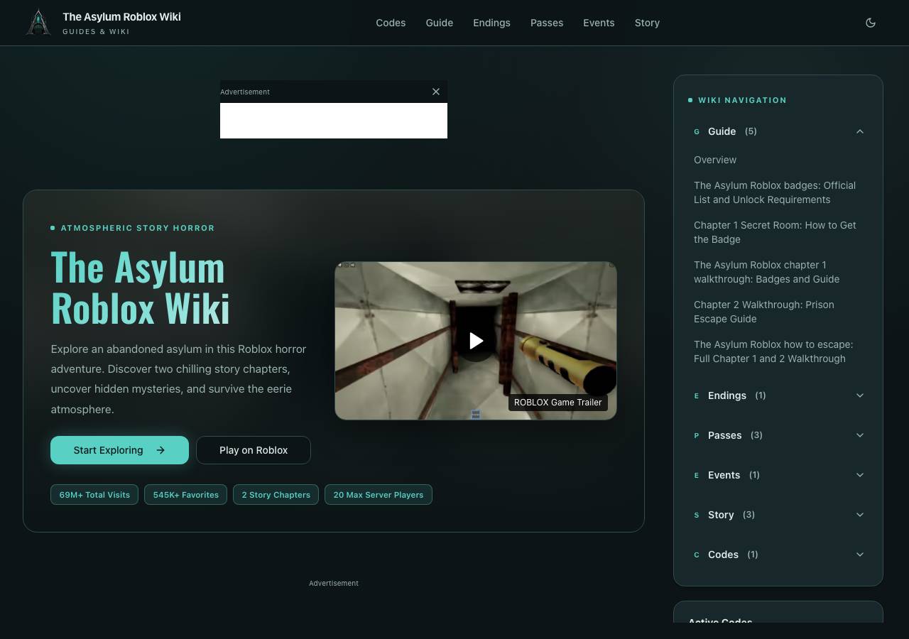 Screenshot of theasylumroblox.wiki taken by the zone census on 2026-10-19