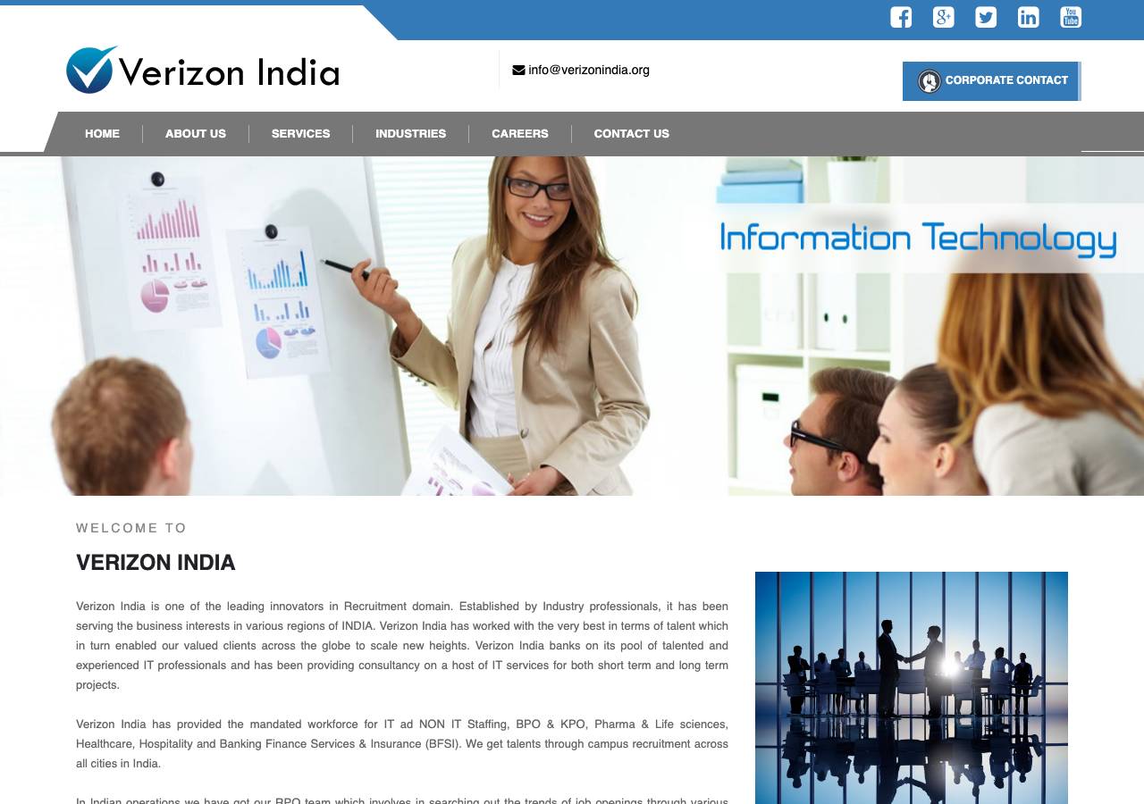 Screenshot of verizonindia.org taken by the zone census on 2026-10-19