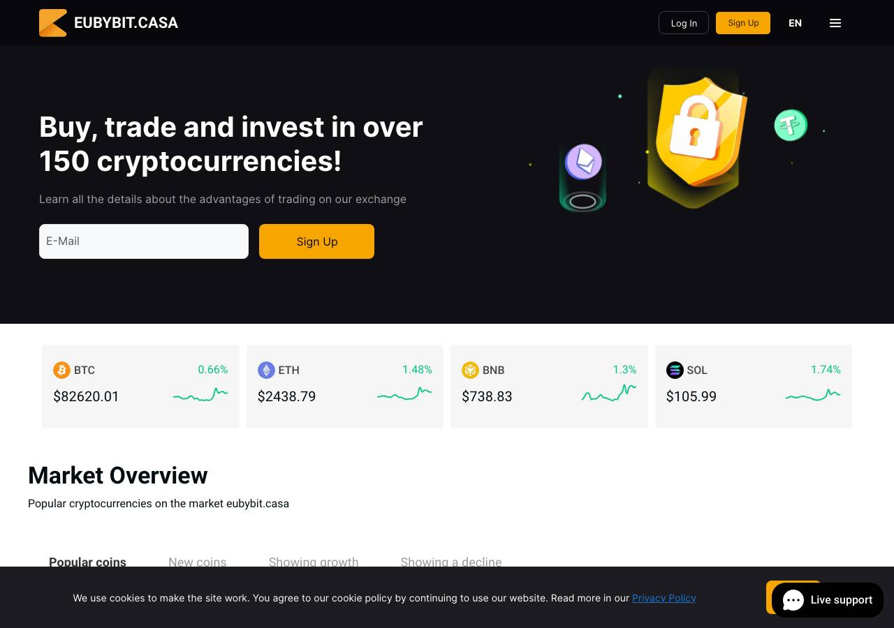 Screenshot of eubybit.casa taken by the zone census on 2026-10-20