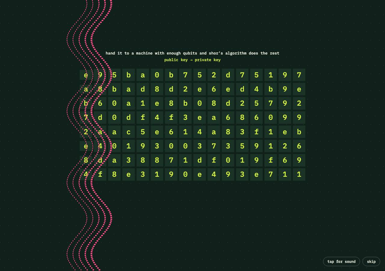 Screenshot of hushkey.xyz taken by the zone census on 2026-10-20