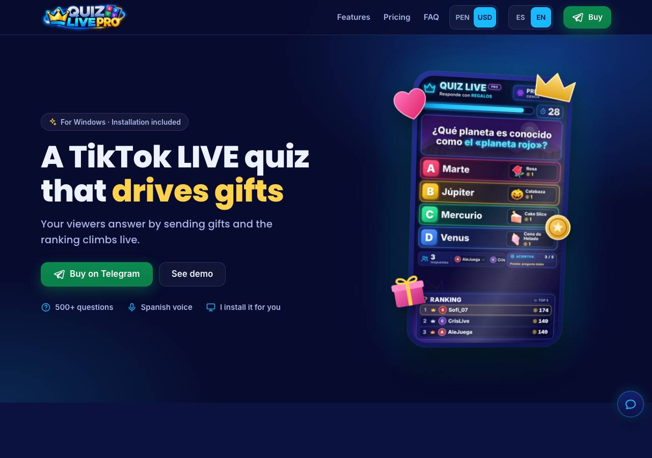 Screenshot of livequiz.store taken by the zone census on 2026-10-20