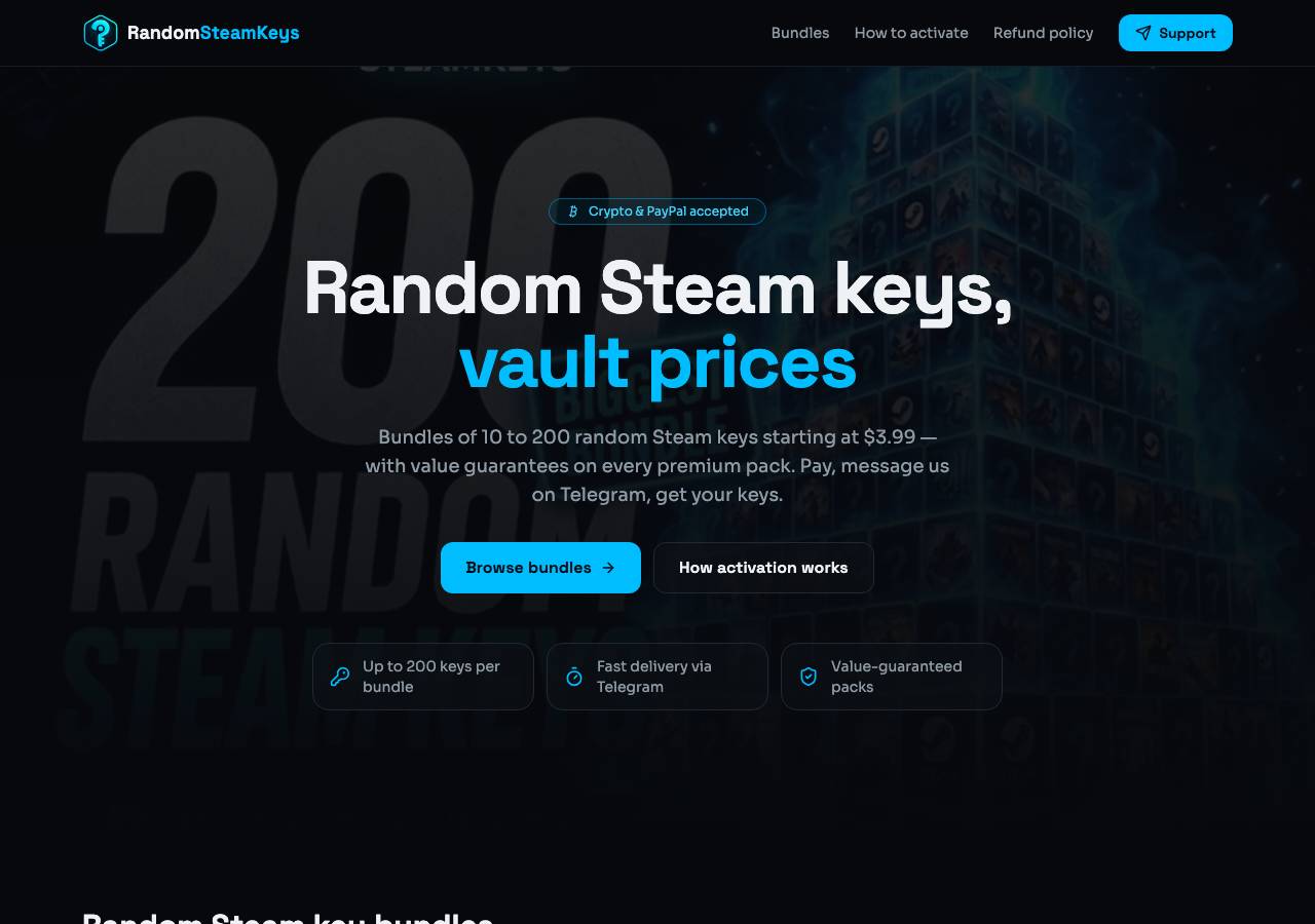 Screenshot of randomsteamkeys.site taken by the zone census on 2026-10-20