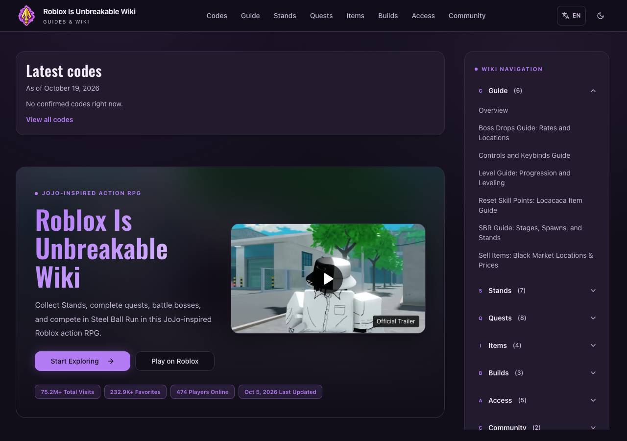 Screenshot of roblox-is-unbreakable.wiki taken by the zone census on 2026-10-20