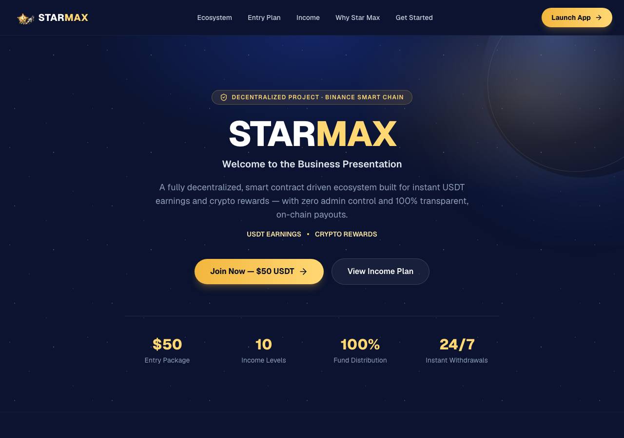 Screenshot of starmax.info taken by the zone census on 2026-10-20
