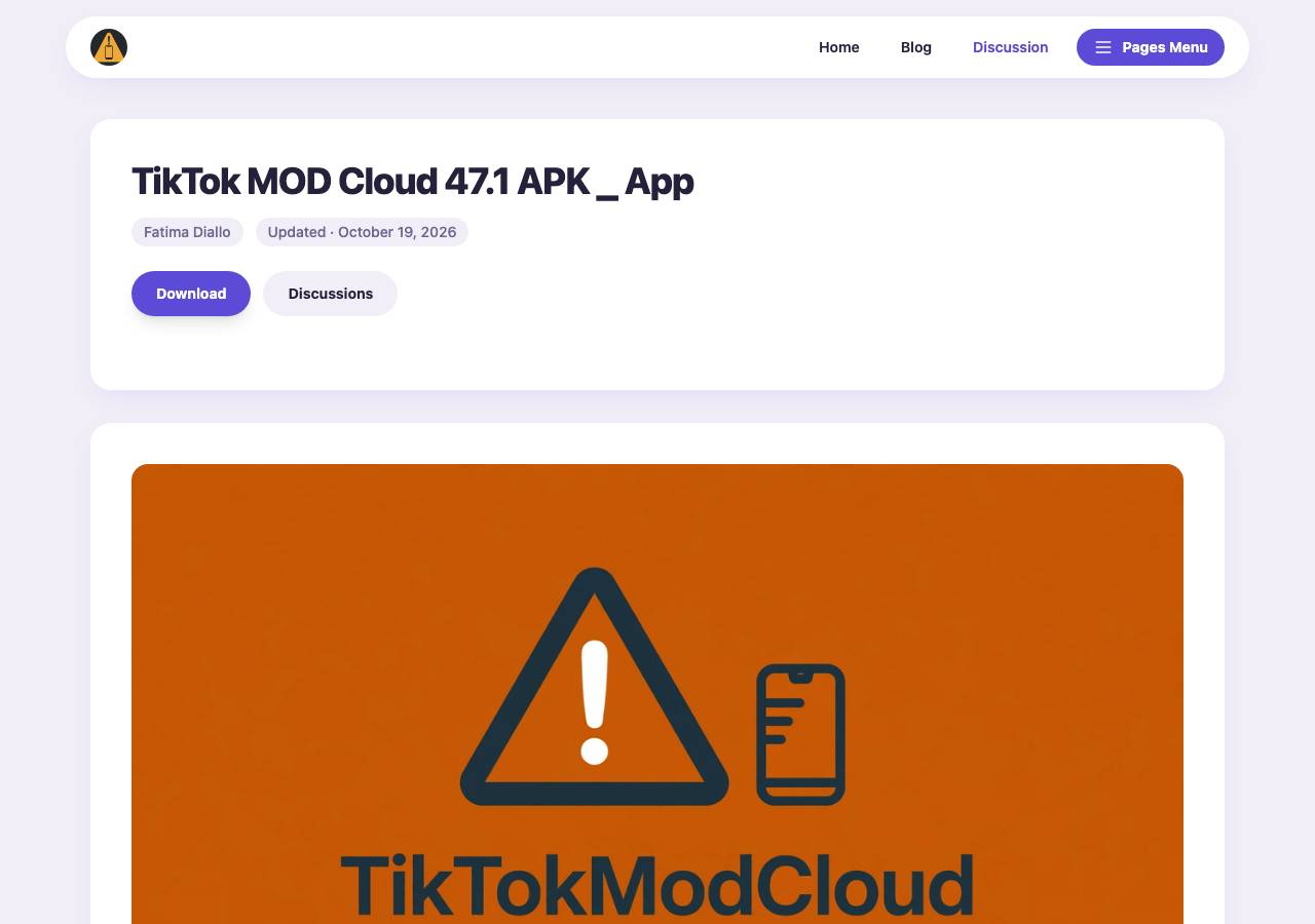 Screenshot of tiktokmodcloud.online taken by the zone census on 2026-10-20